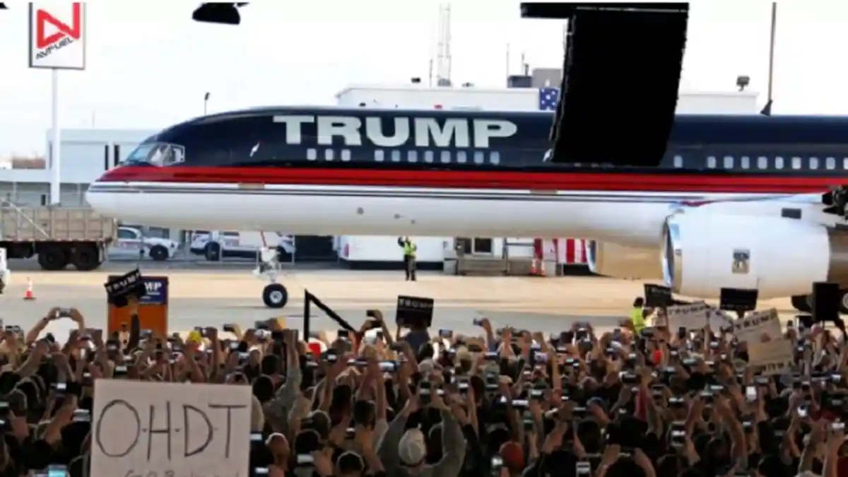 Pesawat Boeing 757 Berlapis Emas Miik Donald Trump Teronggok di Bandara New York