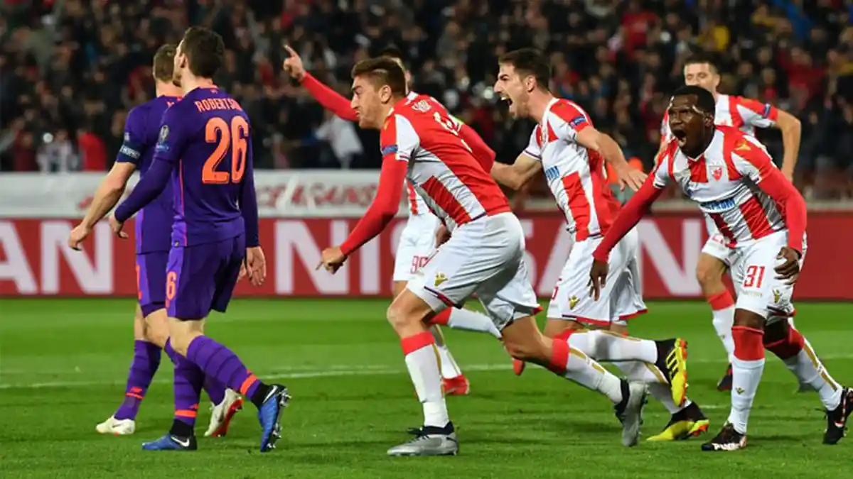 (VIDEO) Hasil Pertandingan - Patahkan Semua Prediksi Red Star Belgrade Hajar Liverpool 2-0