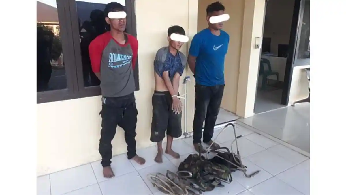 3 Pemuda Pencuri Kabel Tower Diringkus di Pidie, Tiga Jam Dikejar Warga Hingga Lari ke Rawa