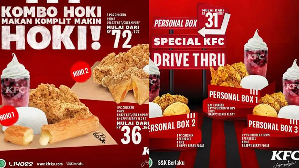 Promo Satu Bulan Penuh KFC, ada Personal Box Hanya Rp 31.818 Hingga Paket Kombo Hoki