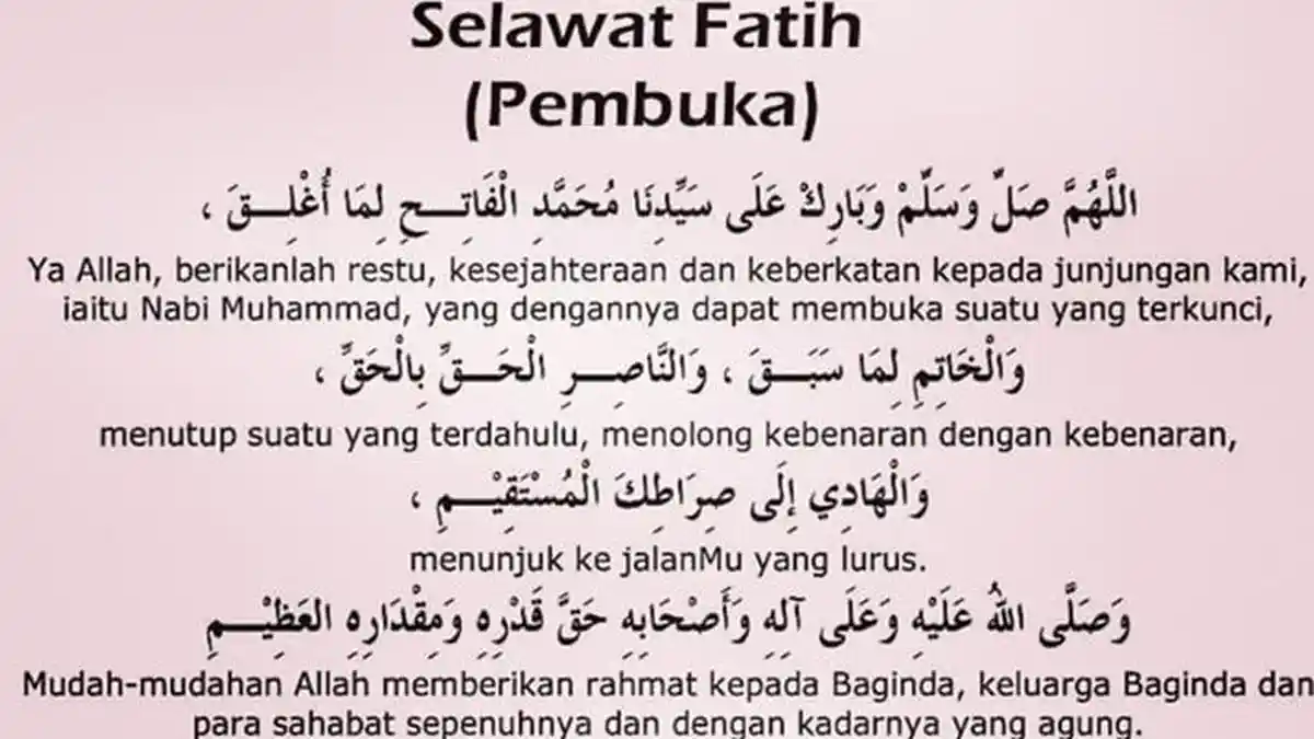 Lirik Sholawat Fatih Arab, Latin, Arti dan Keutamaan Dibaca 100x
