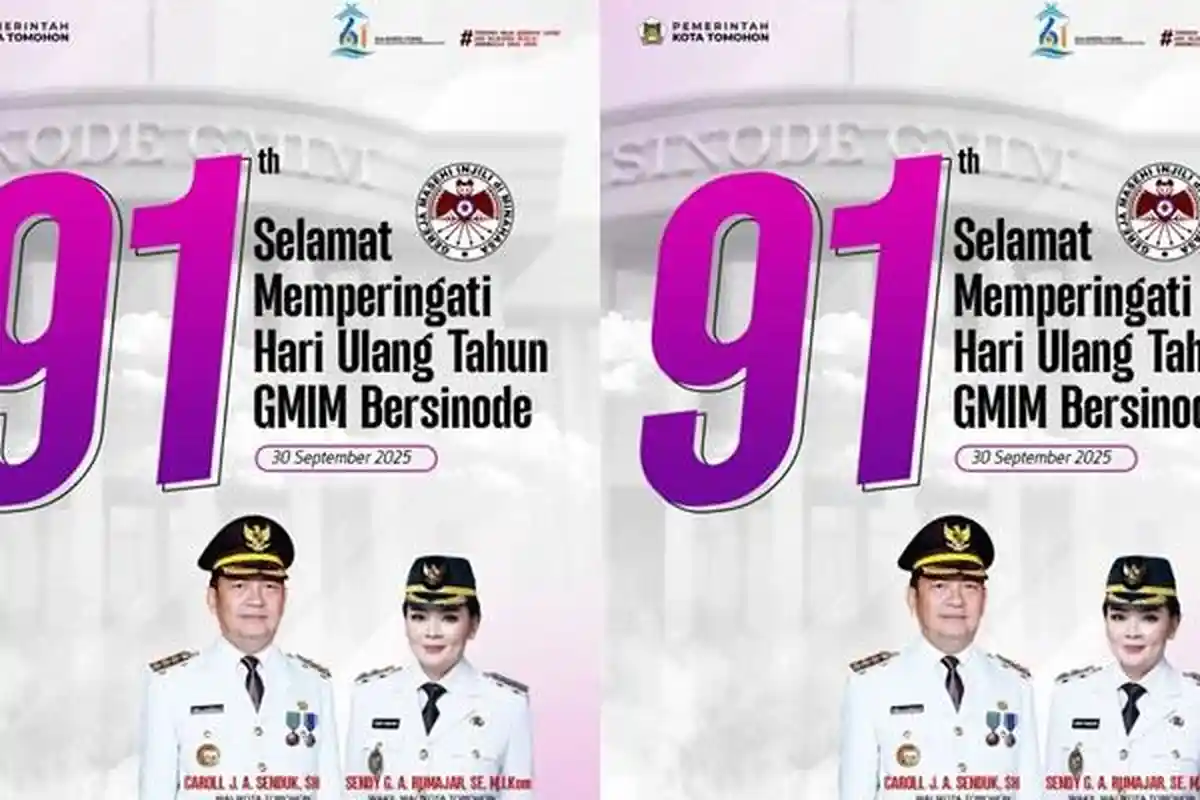 Pemkot Tomohon Ucapkan Selamat HUT ke-91 GMIM Bersinode