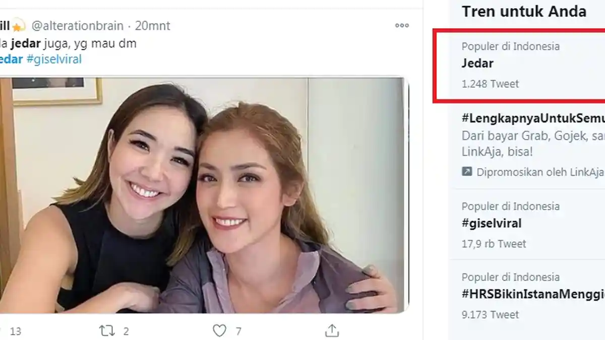 Trending Video Syur Mirip Jedar alias Jessica Iskandar Sodok Trending Gisel, Begini Komentar Netizen