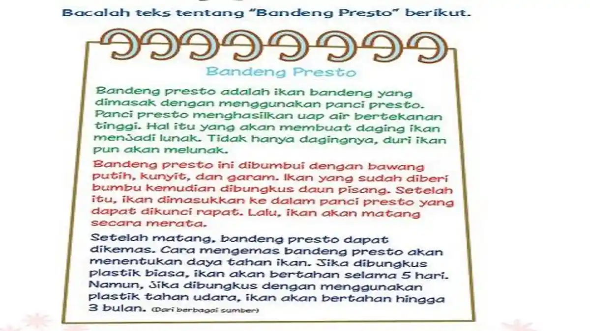 Ada Berapa Buah Paragraf Pada Teks Bandeng Presto, Tema 7 Kelas 3 SD Halaman 14