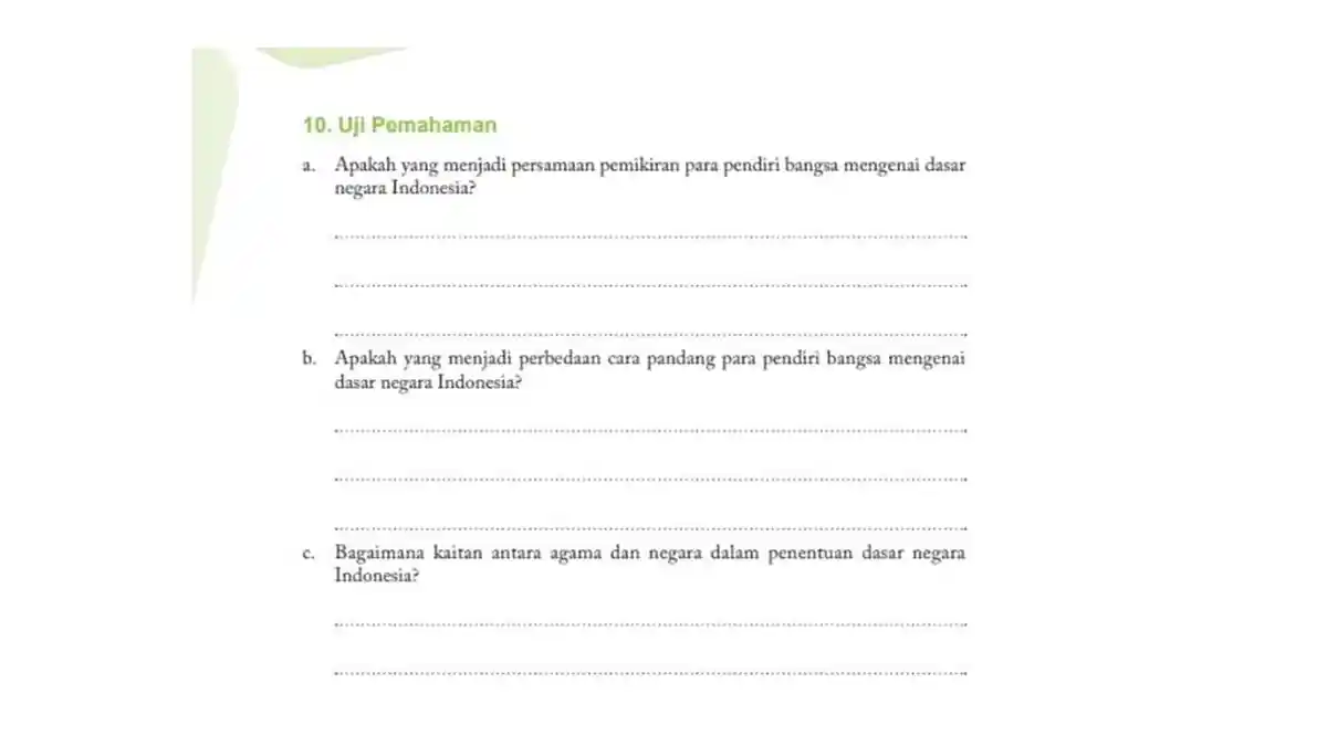 Penjelasan PPKN Kelas 11 SMA Bab 1 Halaman 28 Uji Pemahaman Kurikulum Merdeka