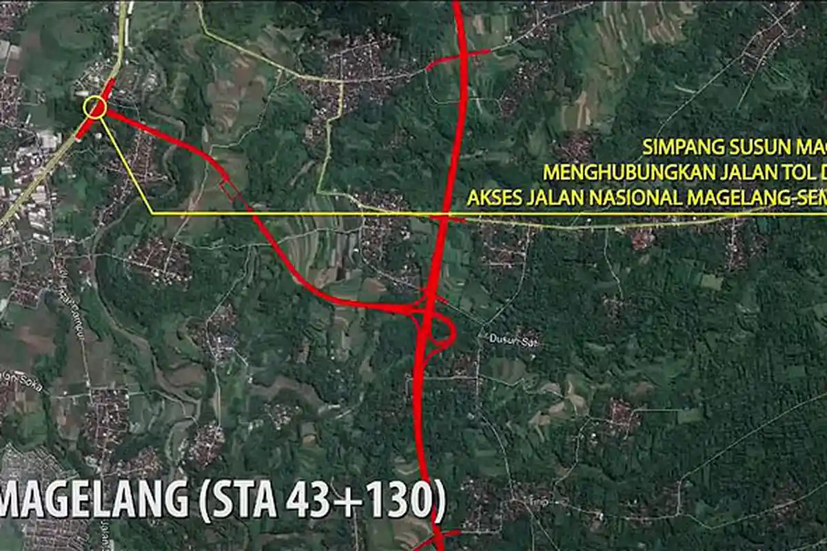 Exit Tol Jogja-Bawen Wilayah Magelang di Tidar Utara dan Rejowinangun Utara