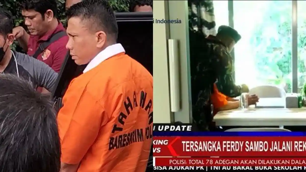 Diambilkan Minum dan Dipanggil 'Jenderal' saat Rekonstruksi, Reaksi Ferdy Sambo Terekam Kamera