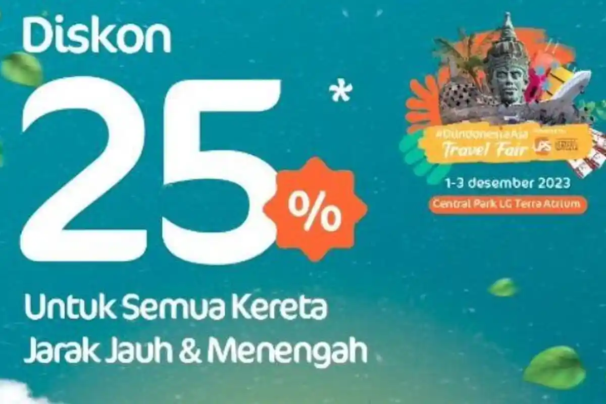 Cara Beli Tiket Kereta Api Diskon 25 Persen untuk Liburan Akhir Tahun, Hanya Sampai 3 Desember 2023
