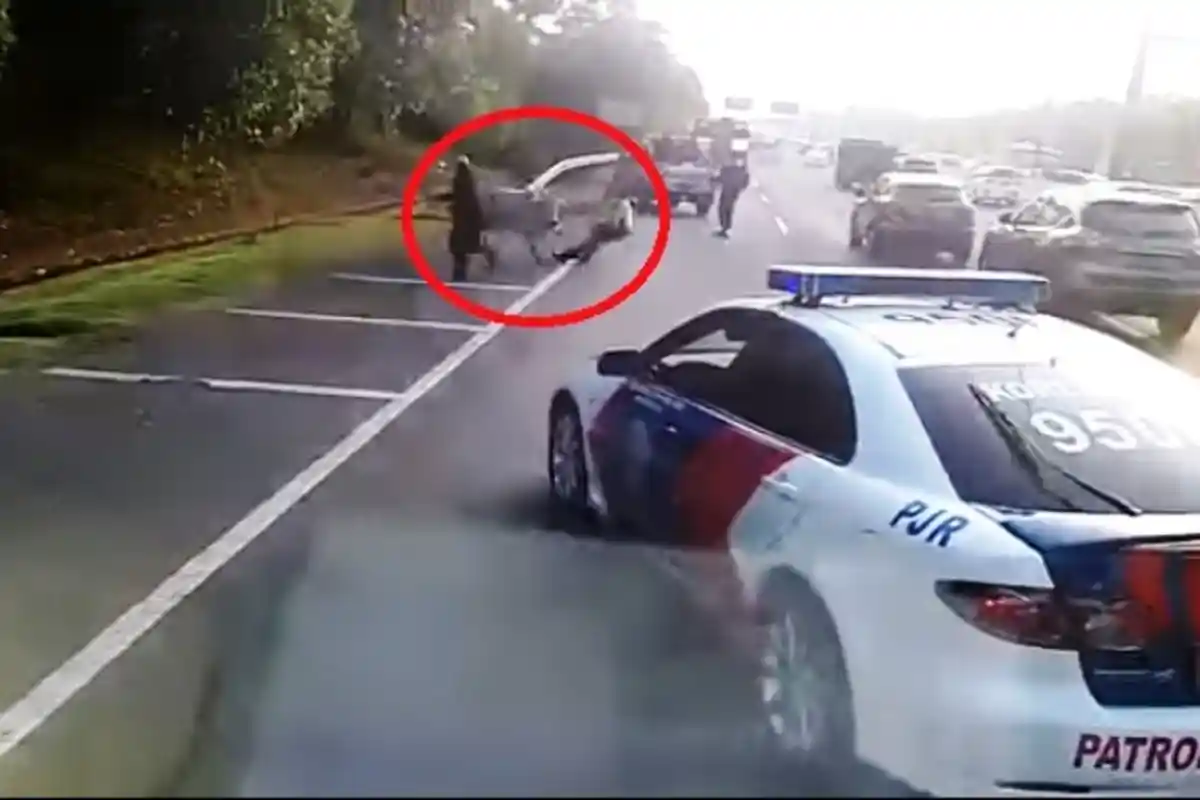 Video Polisi Terjungkal Saat Tangkap Sapi di Tol, Warganet Duga Ngamuk karena Batal Mudik
