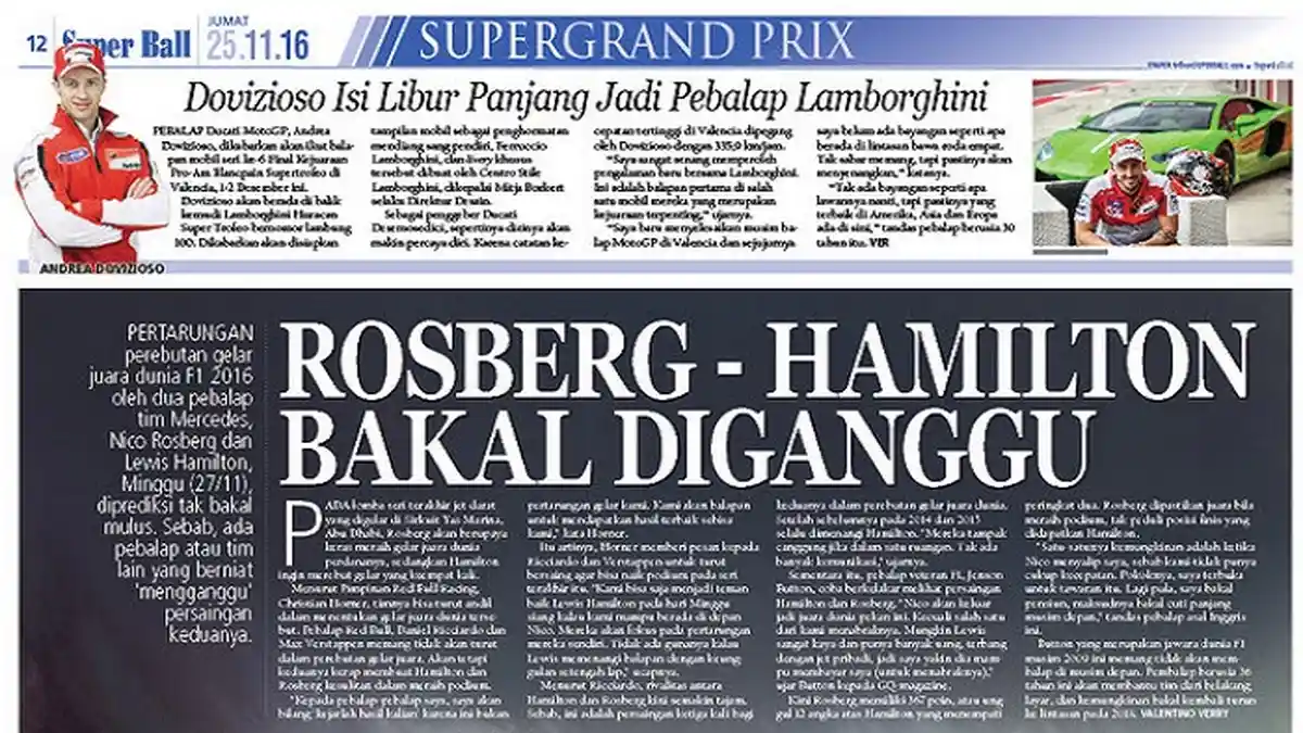 Persaingan Nico Rosberg dan Lewis Hamilton Bakal Diganggu