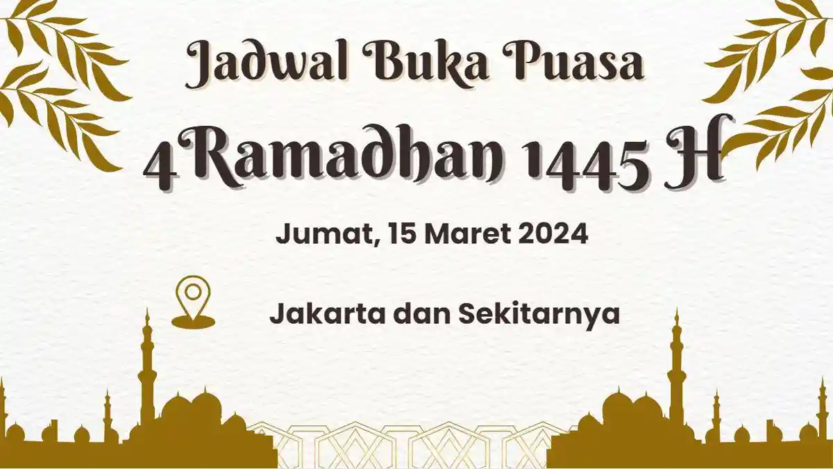 Jadwal Buka Puasa Jakarta Hari Ini, Jumat 15 Maret 2024