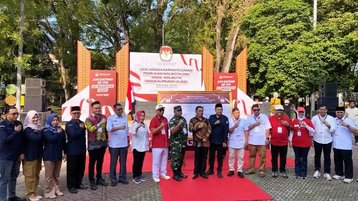 Jelang Pilkada Ulang Pangkalpinang, Para Paslon Deklarasi Kampanye Damai 