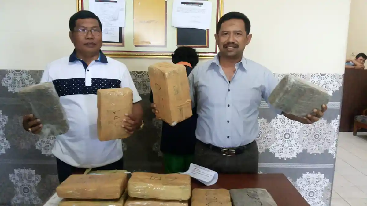 Pedagang Baju Simpan 11 Kilogram Ganja di Kiosnya