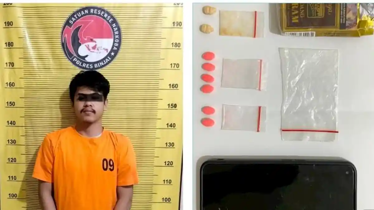 Pria di Kota Binjai Ditangkap Polisi saat Antar Narkoba ke Pembeli, 8 Butir Ekstasi Disita