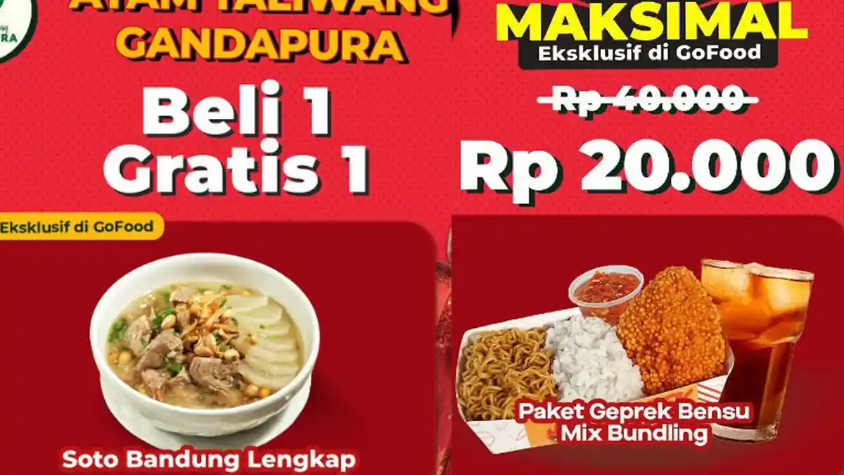 Kode Promo GoFood Hari Ini 14 Mei 2024, Diskon Hingga 70 Ribu, Beli 1 Gratis 1 dan Ongkir Rp 3000