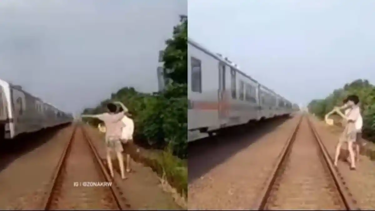Viral Lempar Kereta Api, Siswa SMP di Karawang Tertangkap seusai Diburu Polisi, Endingnya Buat Video