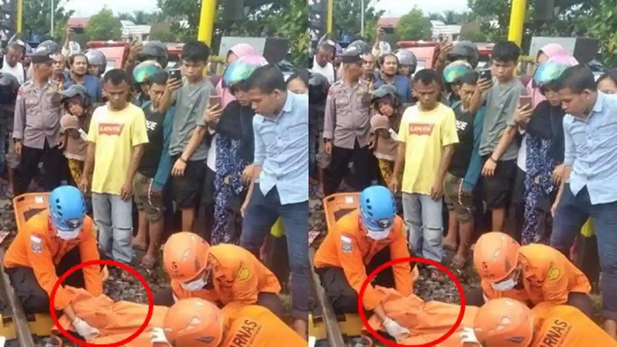 Kecelakaan Maut, Seorang Mahasiswa Tewas di Tempat Ditabrak Kereta Api, Korban Terseret 10 Meter