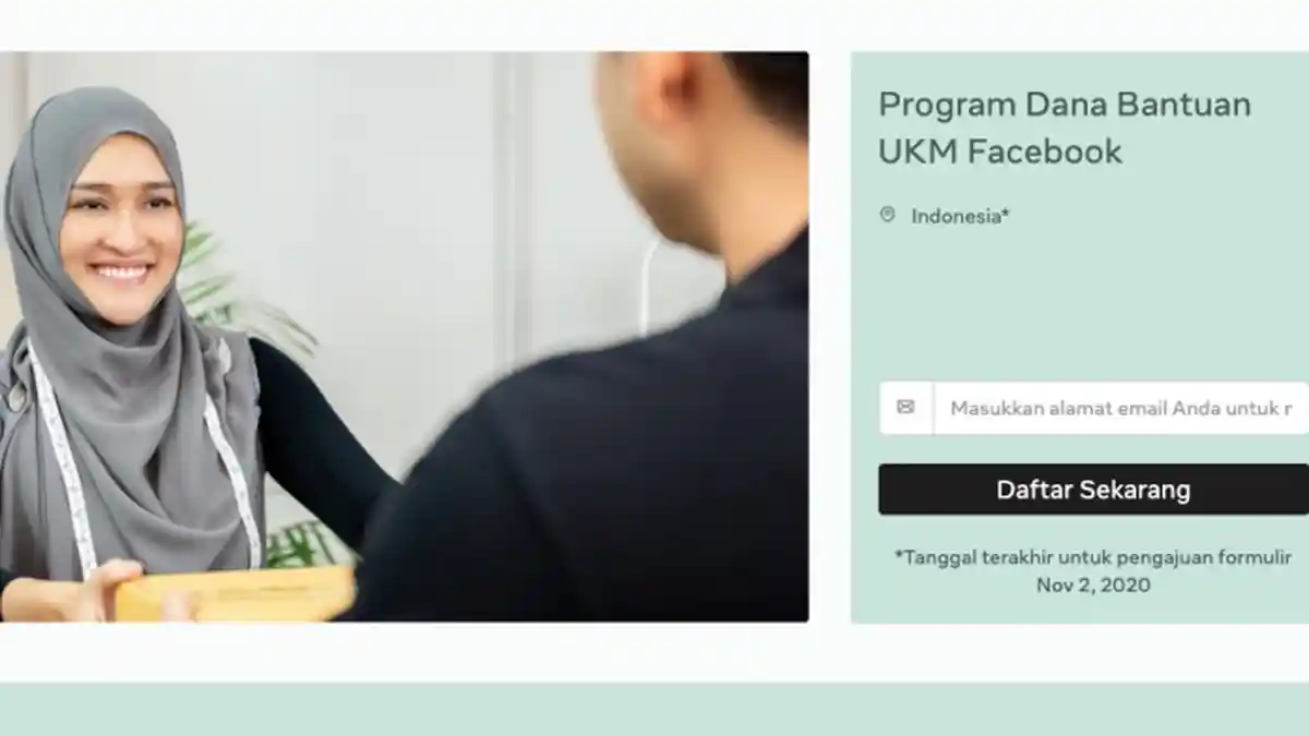 Pendaftaran Berakhir 2 November, Daftar Bantuan UKM dari Facebook, Dapat Bantuan Senilai Rp 31 Juta