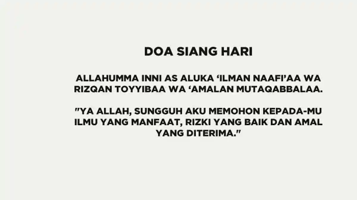 Doa Siang Hari lengkap Amalan Dzikir dan Doa Mohon Perlindungan Allah