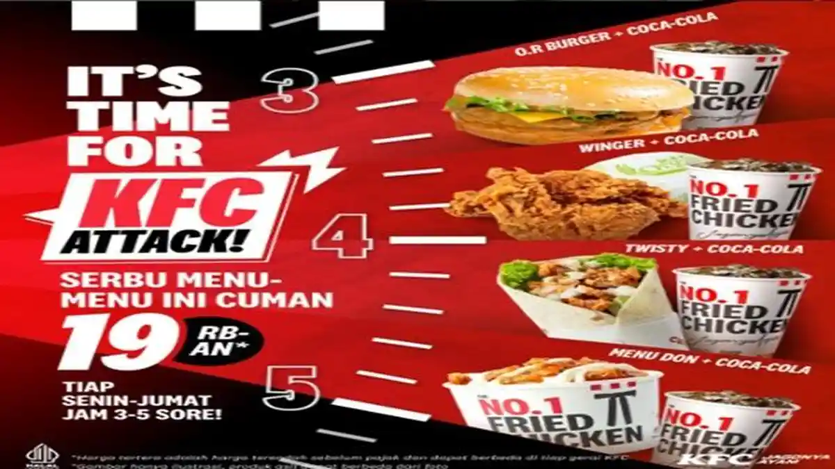 Promo KFC 12 - 15 Maret 2024, Pilihan KFC Attack : Half Winger, Menu Don, O.R Burger dan Twisty