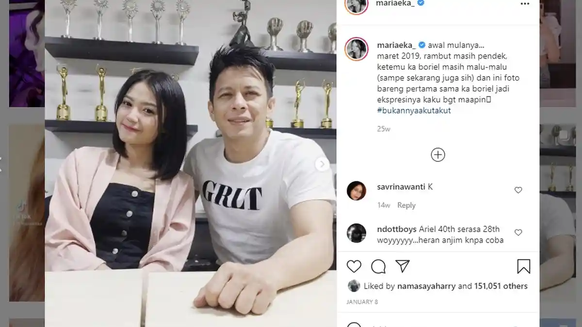 2 Kali Dipeluk Ariel NOAH, ini Sosok Mirriam Maria Eka yang Kini Makin Rupawan