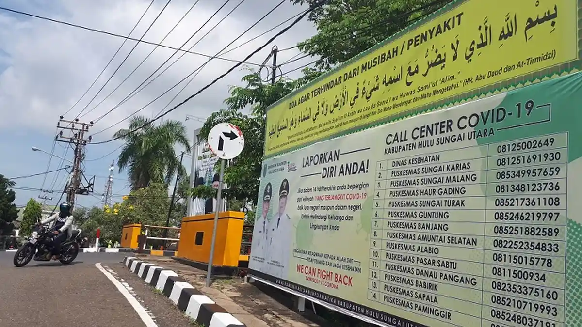 Gugus Tugas Covid-19 HSU Pasang Spanduk Berisi Doa Terhindar dari Penyakit