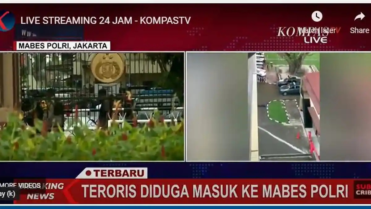 Detik-detik Terduga Teroris Wanita Masuk Mabes Polri, Wartawan Dengar Sejumlah Tembakan
