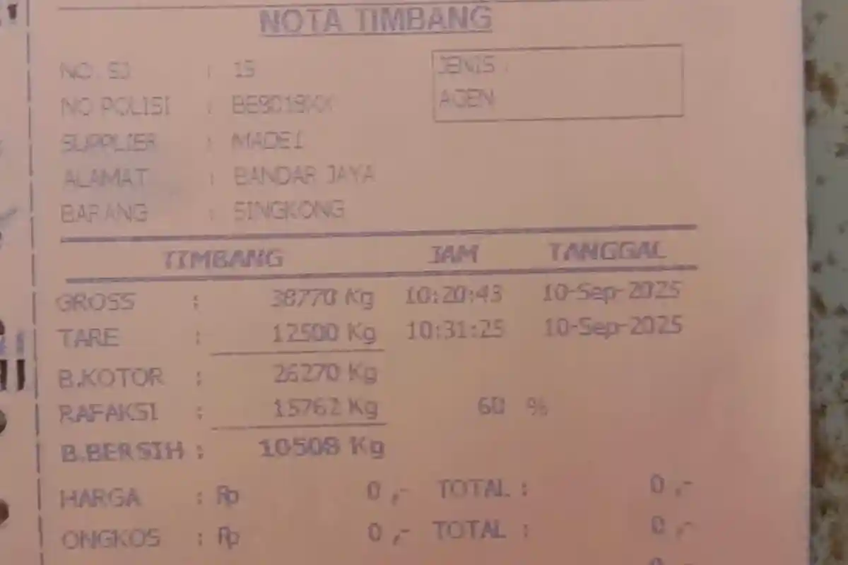 Petani di Lampung Protes, Singkong Dipatok Rp 1.350 per Kg Tapi Potongannya Puluhan persen 