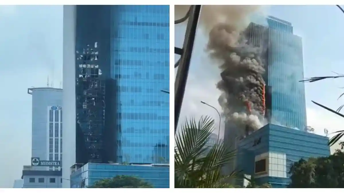 Kebakaran Besar di Gedung K Link Tower, Disebabkan Api dari Tabung Gas Menyambar Videotron