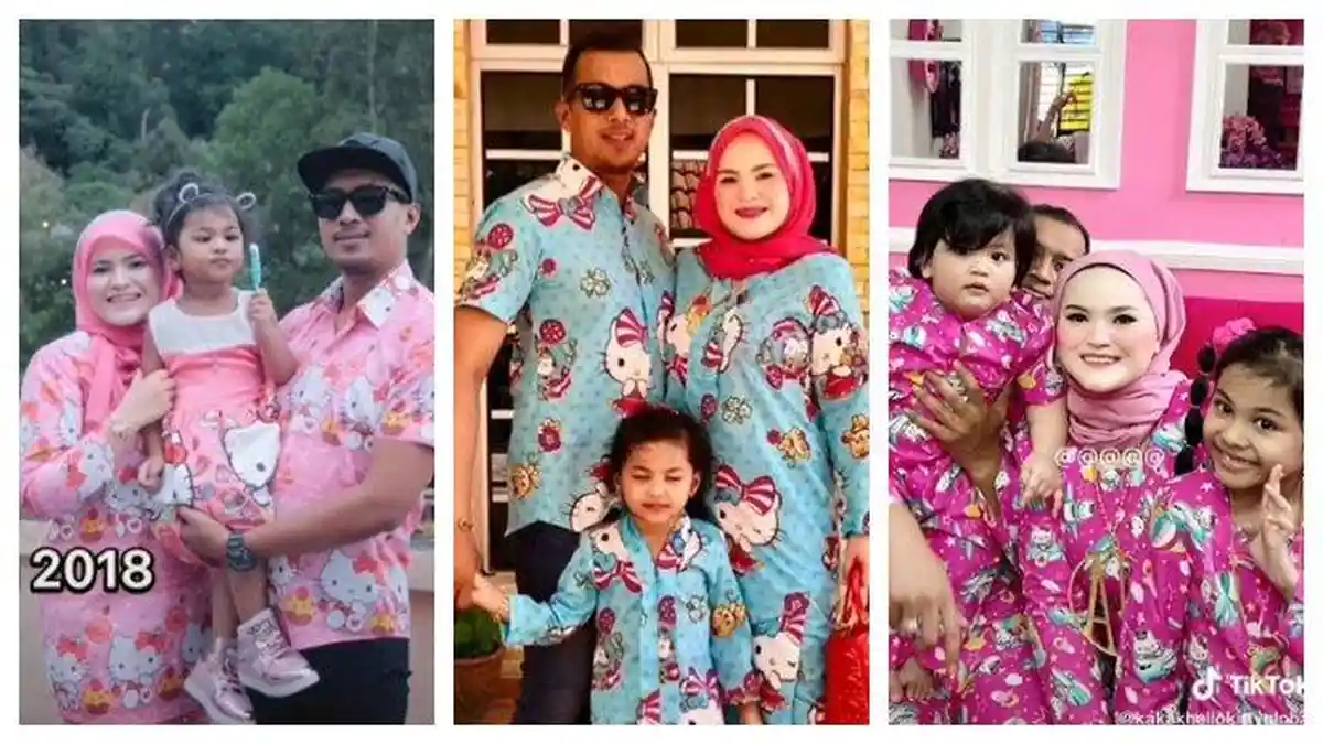 TIDAK Protes Meski Diminta Istri Pakai Baju Hello Kitty Tiap Lebaran, Suami Wanita Ini Ramai Dipuji