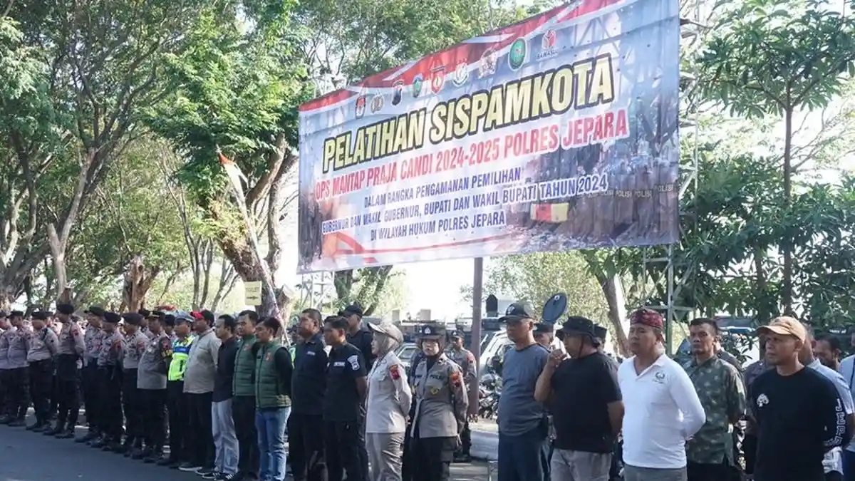 Antisipasi Konflik di Pilkada 2024, Polres Jepara Gelar Simulasi Sispamkota