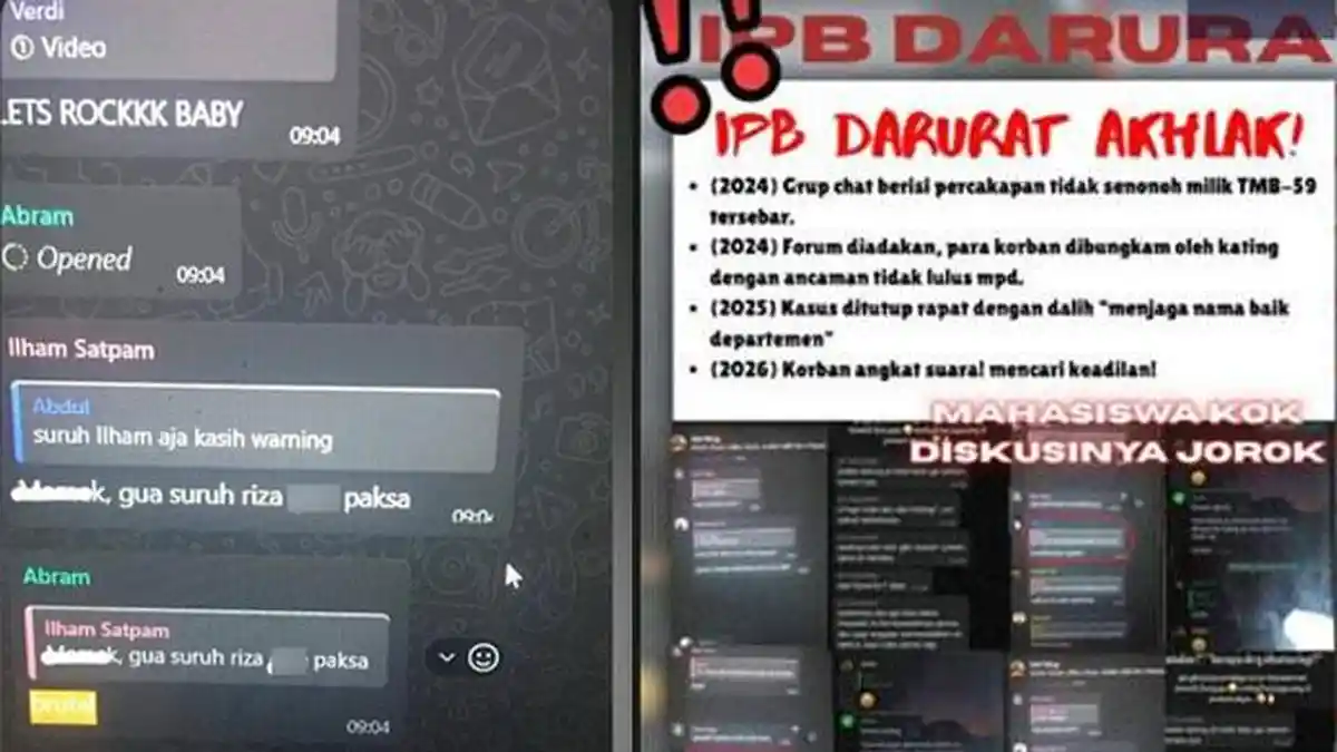 Terbongkar Chat Grup Tak Senonoh Mahasiswa IPB Mirip FH UI, Pihak ...