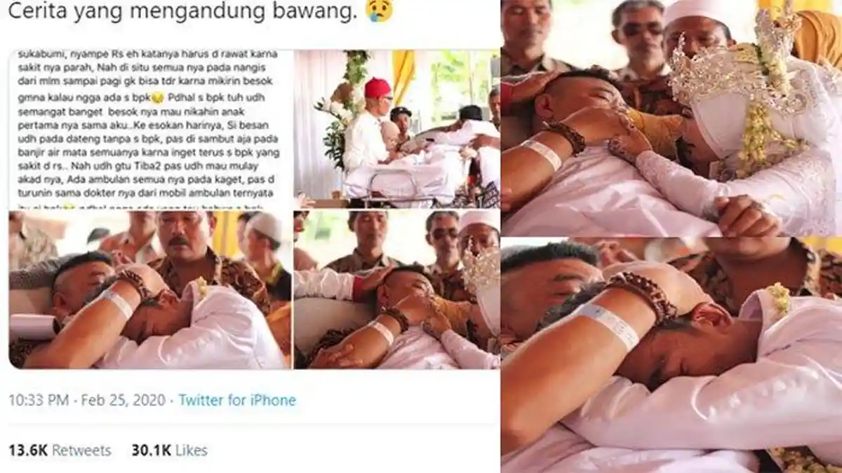 VIRAL Perjuangan Seorang Ayah, Hadiri Ijab Kabul Anak Diantar Ambulans, Pernikahan Penuh Tangis