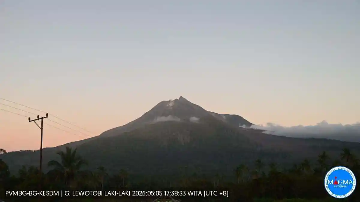 Gunung Lewotobi 2 Kali Harmonik 22 Kali Tremor Non-Harmonik