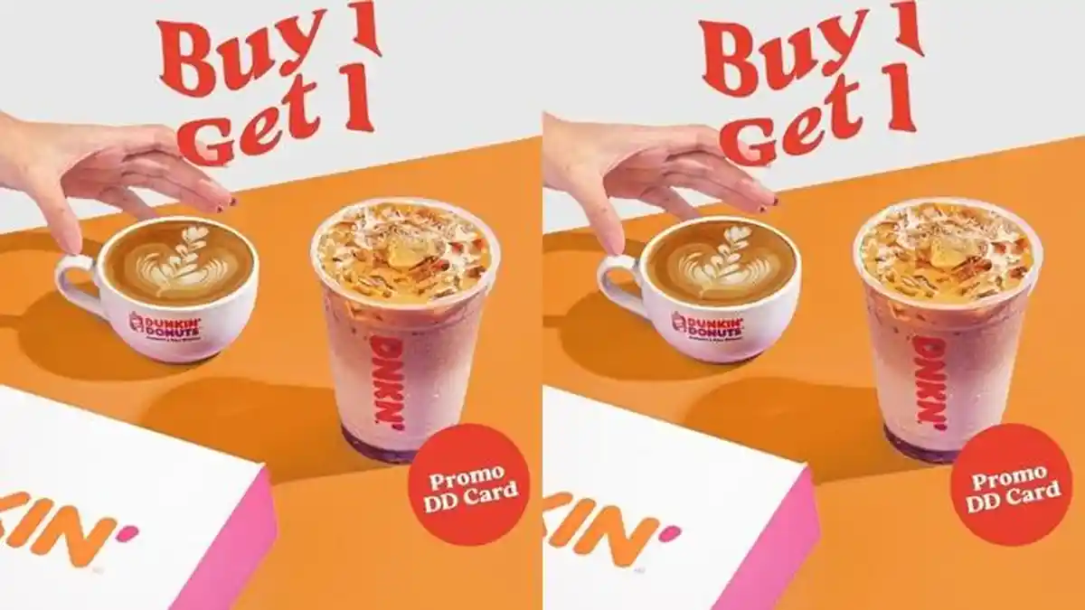 Promo Dunkin Donuts Bulan September 2023, Bagi Pemegang DD Card Minuman Beli 1 Gratis 1