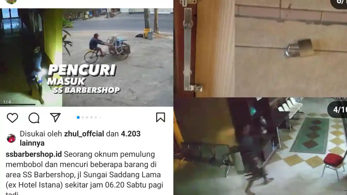 Viral Pemulung Gasak Perabotan SS Barbershop di Makassar