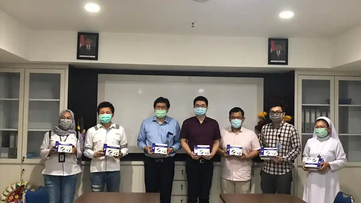 RS Elisabeth Dapat Bantuan 1000 Alat Rapit Test dari PT USJ Batam, Berharap Corona Cepat Berlalu