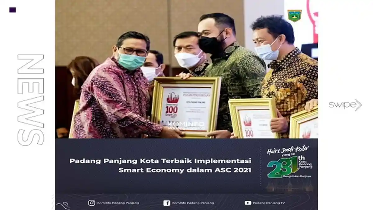 Padang Panjang Terpilih Jadi Kota Terbaik, Implementasi Smart Economy dalam ASC 2021