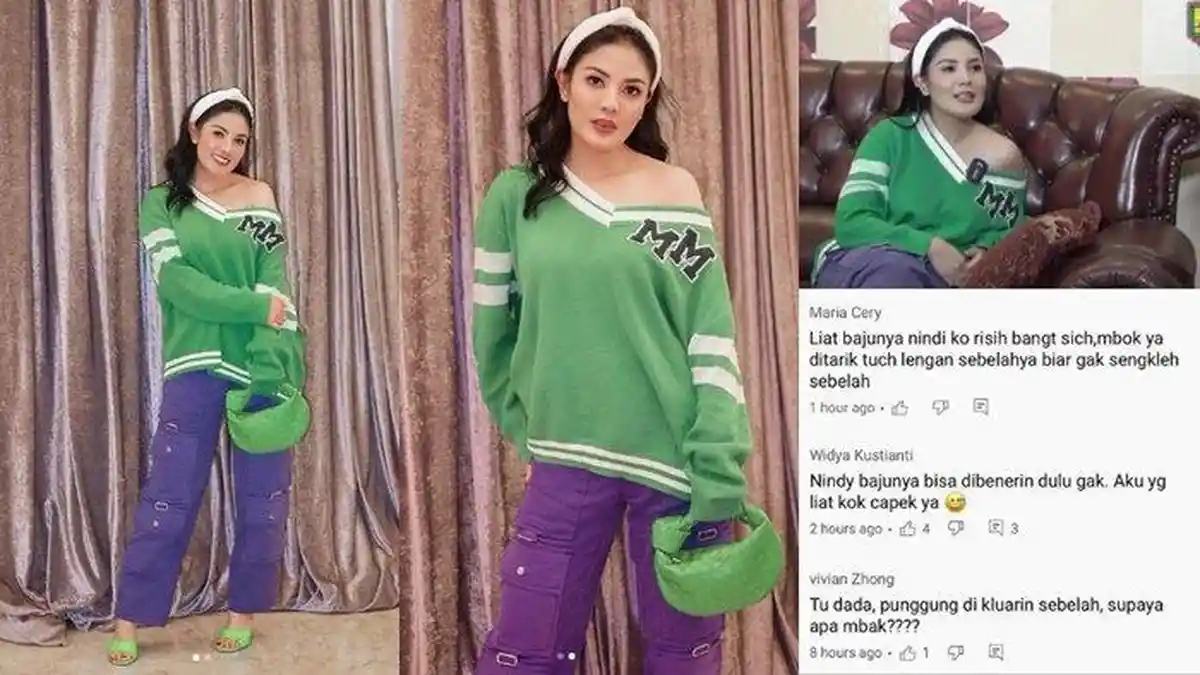 Nindy Ayunda Jadi Sorotan Pakai Baju Sabrina, Komentar Risih Dibalas Norak
