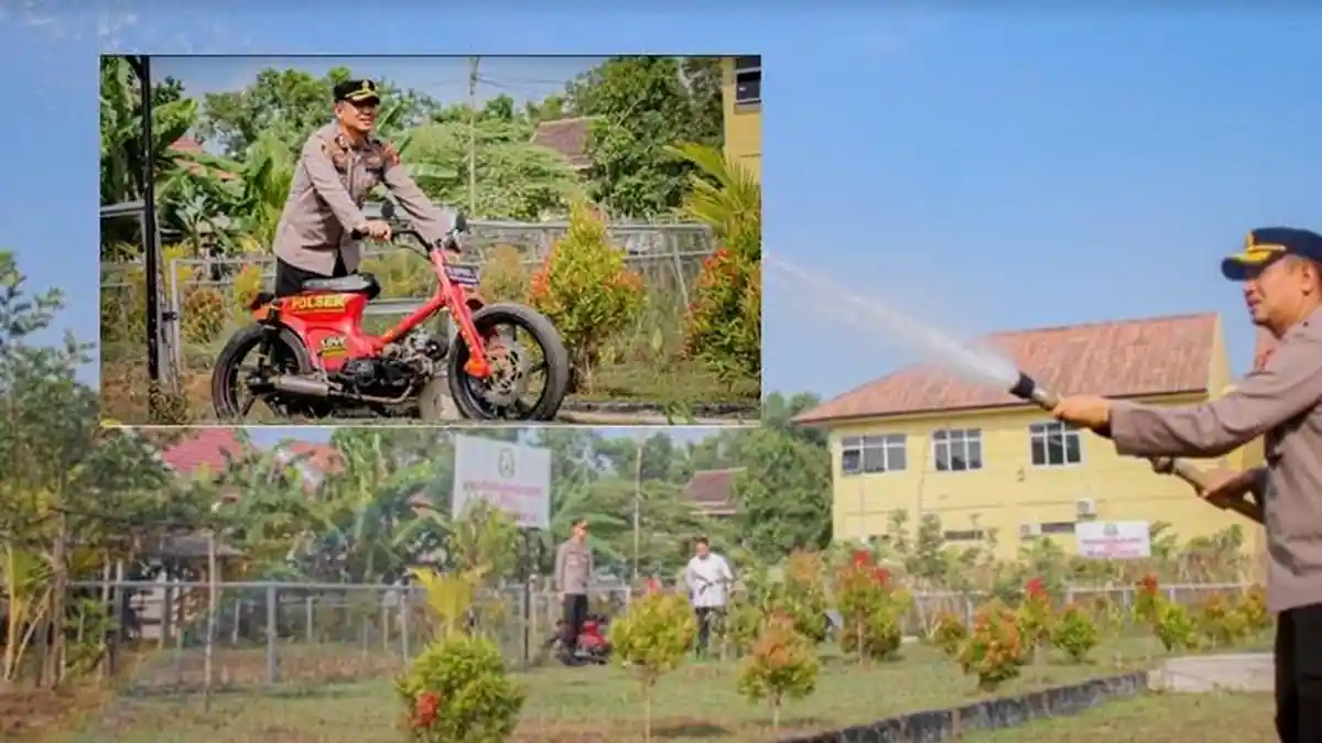 Polres OKI Modifikasi Motor Tua Jadi Alat Pemadam Kebakaran, Mampu Semprot Air Radius 300 Meter
