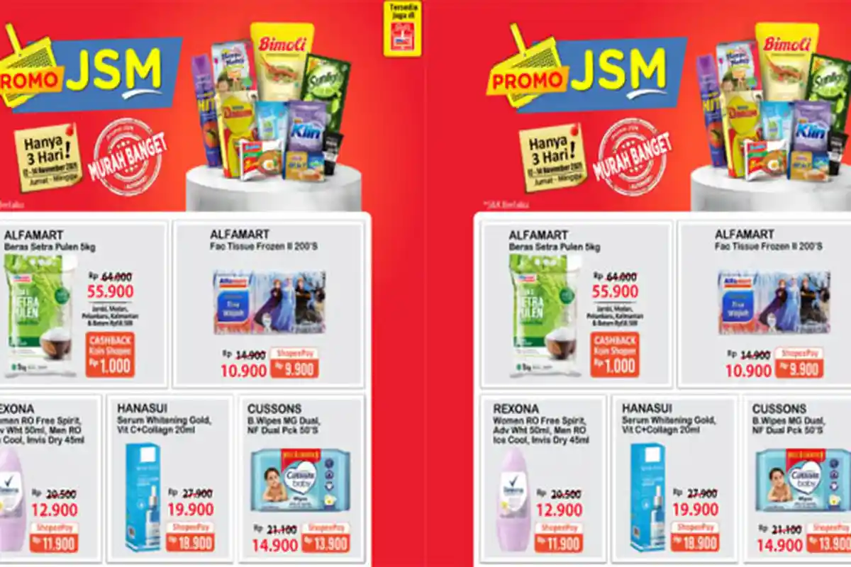 PROMO JSM ALFAMART Terbaru 12 -14 November 2021, Banyak Diskon Deterjen Susu & Beras Mulai Rp 55.900