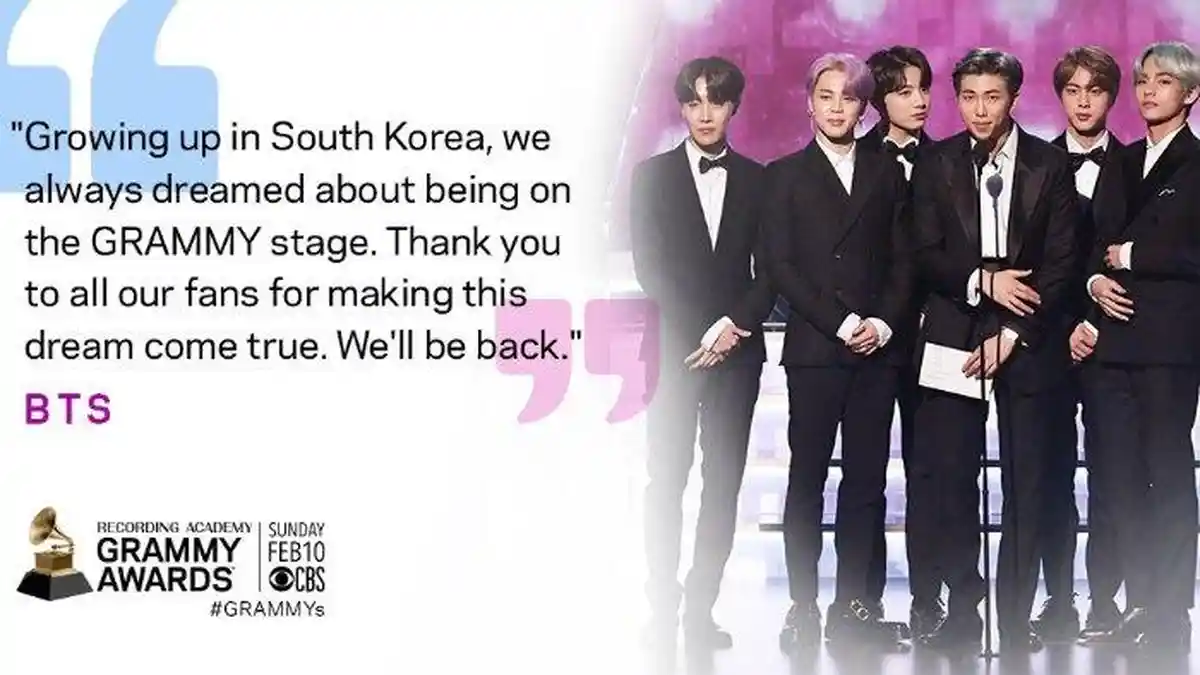BTS, Grup K-Pop Pertama yang jadi Presenter di Acara Grammy Awards 2019