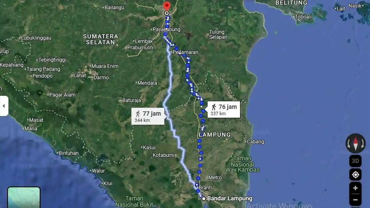 Jarak Bandar Lampung-Palembang di Google Maps 337 Km, Ternyata Pakai Mobil dan Motor Selisih 3 Jam