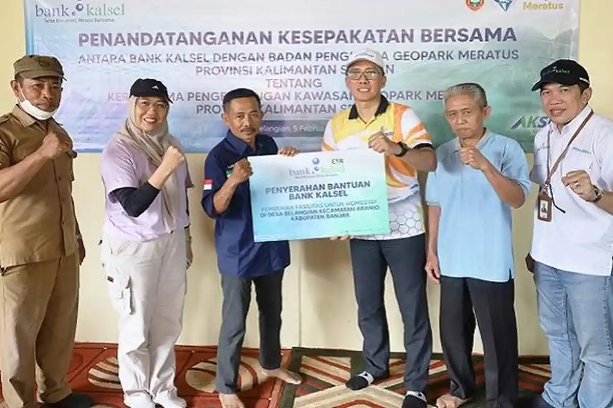 Bank Kalsel Perkuat Kemitraan dengan Geopark Meratus,  Dukung Pengrajin Sasirangan di Belangian
