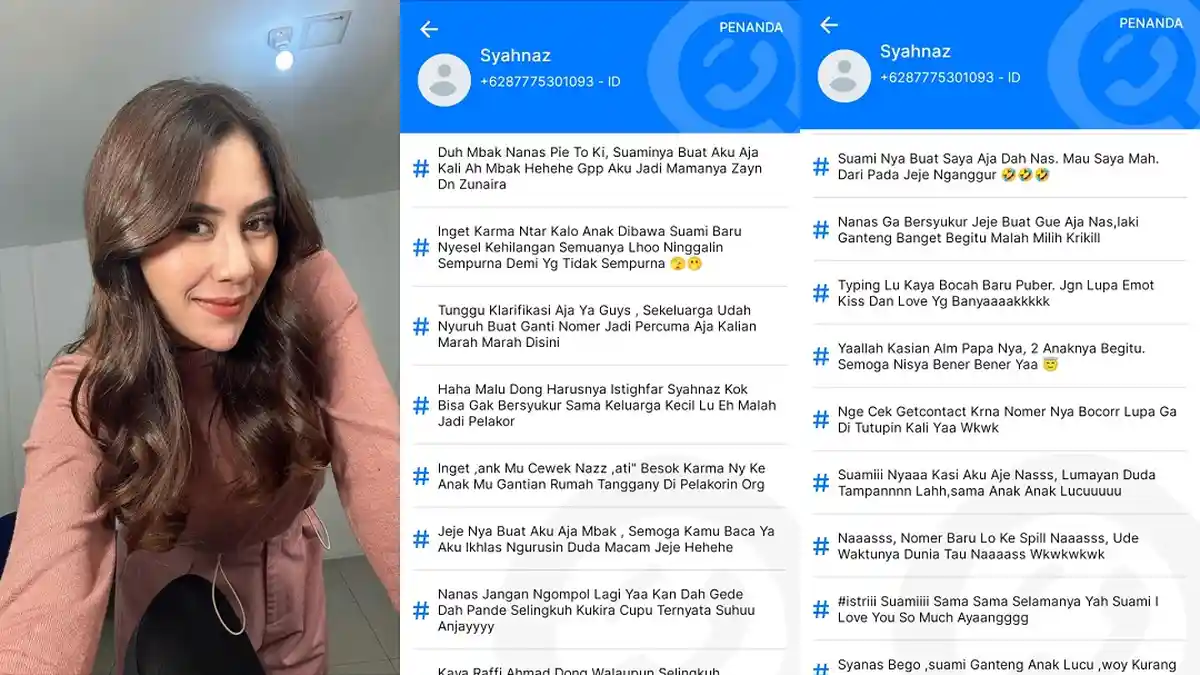 Diserbu Netizen, Ini 40 Tag Baru Getcontact Syahnaz Imbas Nomor Tersebar karena Isu Selingkuh