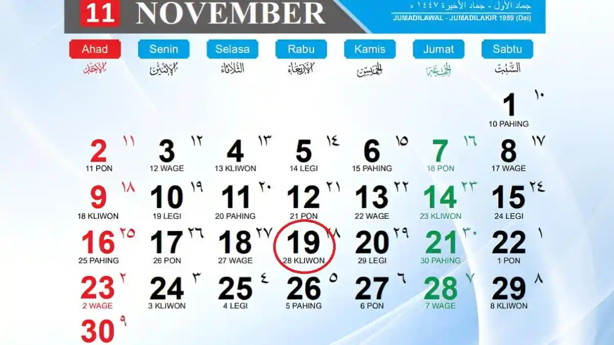 Tanggal 19 November 2025 Memperingati Hari Apa? Ada 4 Peringatan Penting