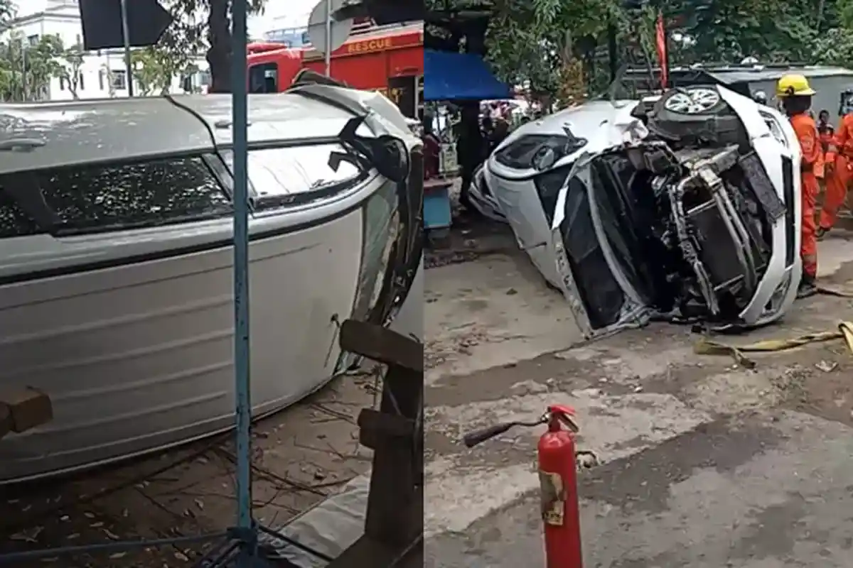 Detik-detik Kecelakaan Mobil Berisi Pasutri, Dihantam KA Terseret Sejauh 7 Meter