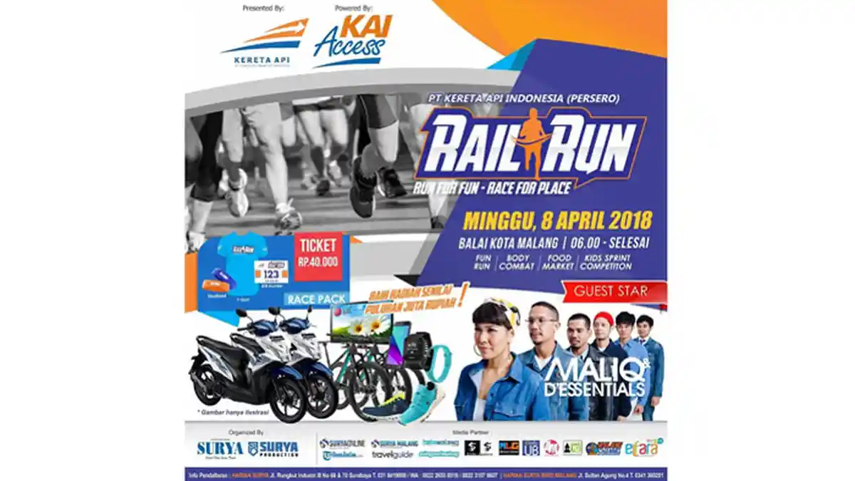 KAI Rail Run Kembali Digelar, Kali Ini Diadakan di Malang, Bakal Meriah Ditemani Maliq & D'essential