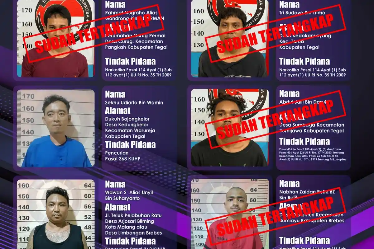 4 dari 6 Tahanan Polres Tegal yang Kabur Berhasil Ditangkap, Tersisa 2 Masih Buron