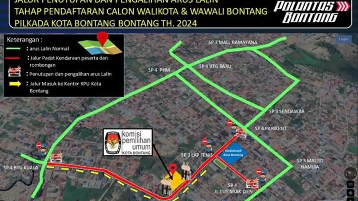 Jalan Awang Long Bakal Ditutup Sementara saat Pendaftaran Bapaslon Pilkada Bontang 2024
